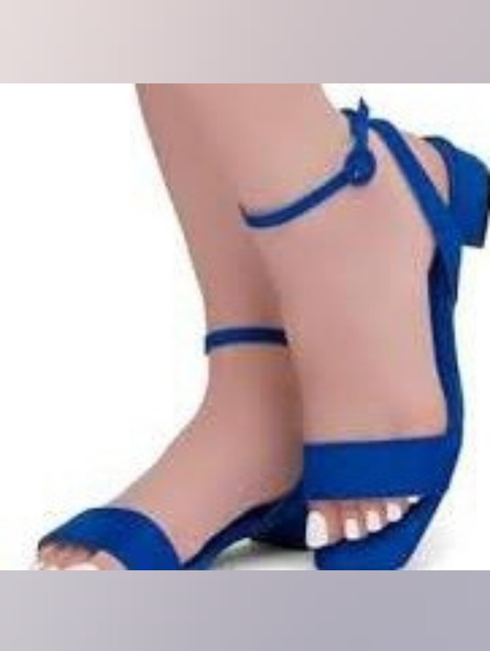 NIB Sugar Umpire Ankle Strap Sandals Low HeeI Royal Blue Vegan Leather Size 9.5
